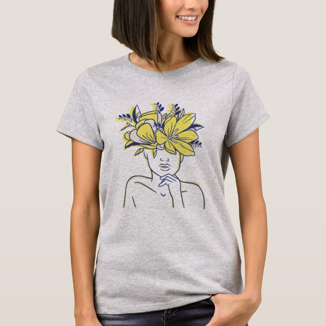 Camiseta Abstrato e Flores (Frente)
