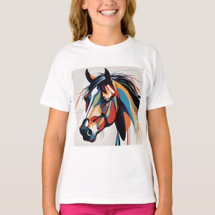Camiseta Abstrato Equestrian Horse Mustang Pony Bronco Colt