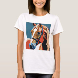 Camiseta Abstrato Equestrian Horse Mustang Pony Bronco Colt