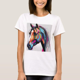 Camiseta Abstrato Equestrian Horse Mustang Pony Bronco Colt