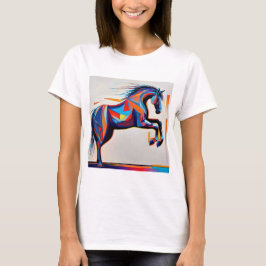 Camiseta Abstrato Equestrian Horse Mustang Pony Bronco Colt