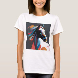Camiseta Abstrato Equestrian Horse Mustang Pony Bronco Colt