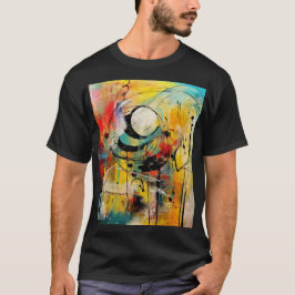 Camiseta Abstrato explosão de cores vibrantes e dinâmicas