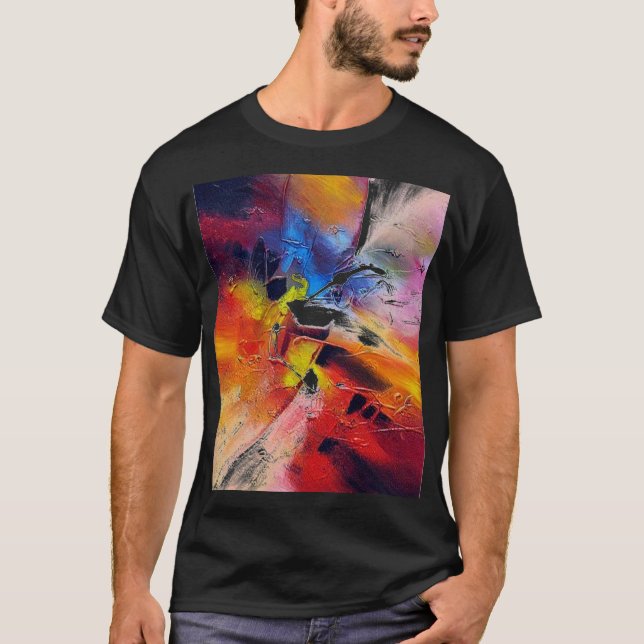 Camiseta Abstrato Expressionismo pintura significa preto mo (Frente)