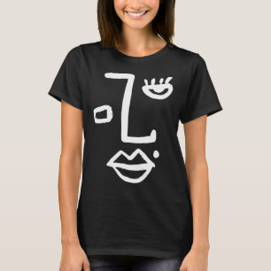 Camiseta Abstrato face a uma linha mulheres rapazes Meninos