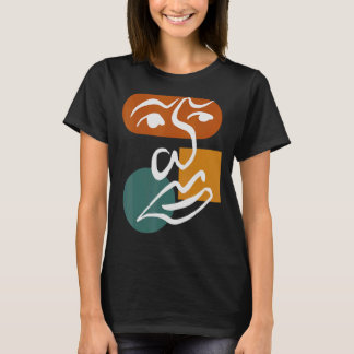 Camiseta Abstrato face a uma linha mulheres rapazes Meninos