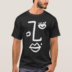 Camiseta Abstrato face a uma linha mulheres rapazes Meninos