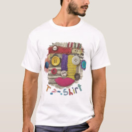 Camiseta Abstrato face Colorida Artsy Divertido Impressiona