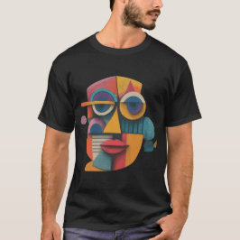 Camiseta Abstrato face Colorida Artsy Divertido Impressiona