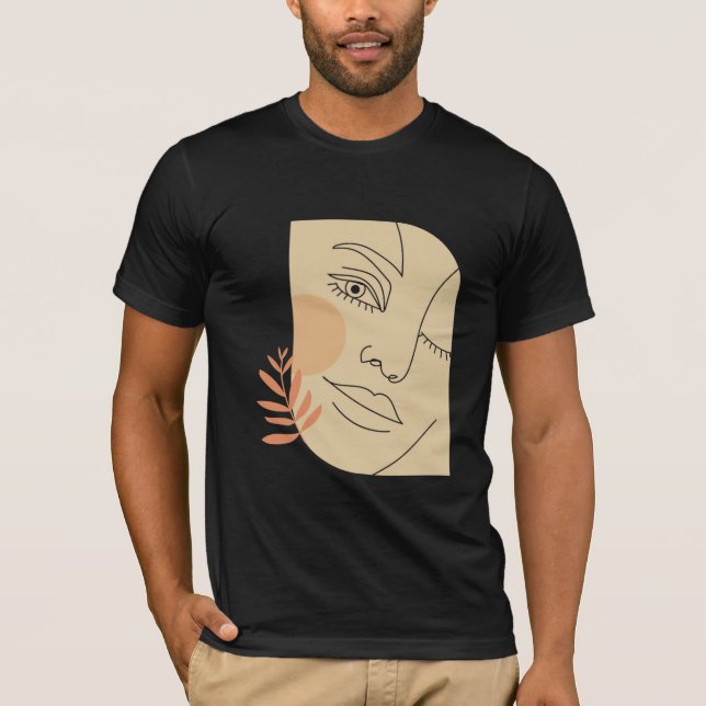 Camiseta Abstrato face Colorida Artsy Divertido Impressiona (Frente)
