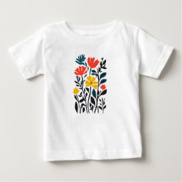 Camiseta Abstrato Flora, moderna arte floral Baby T Shirt