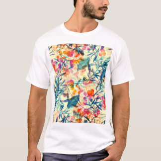 Camiseta Abstrato floral: ervas, padrão de flores.