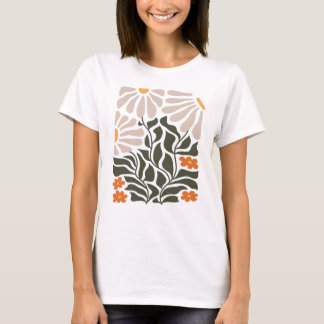 Camiseta Abstrato Floral Harmonia com Acentos Naturais