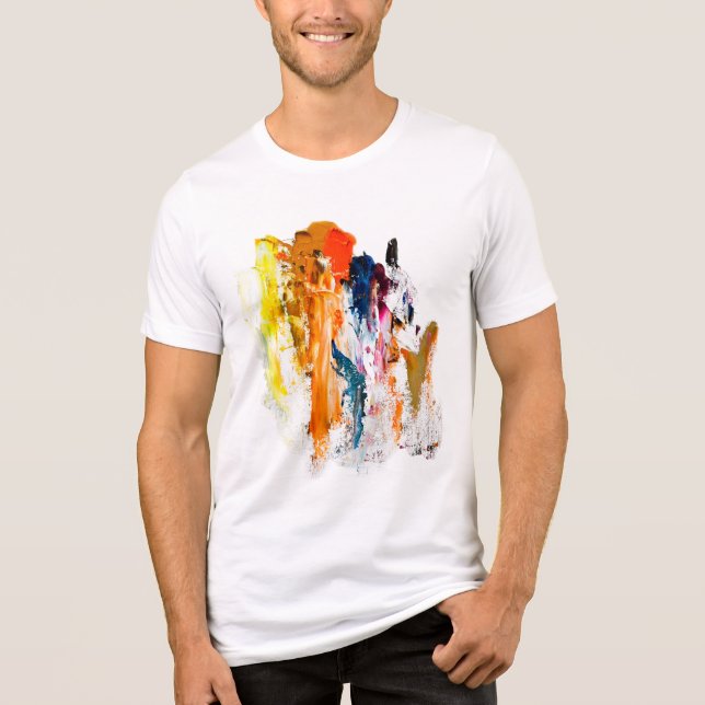 Camiseta Abstrato forma Nascer de uma Paleta de Artista Viv (Frente)