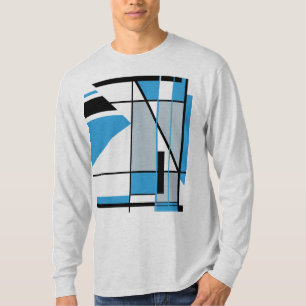 Camiseta Abstrato Geométrica Cinza MCM Preto da Azul