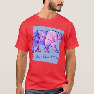 Camiseta Abstrato Geométrica Do Urso Galáxico Da Ilha De Wh