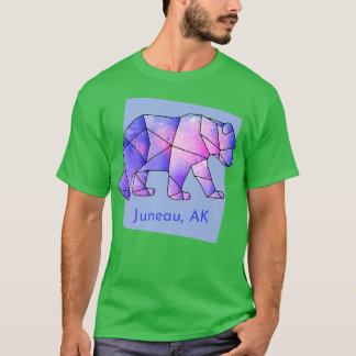 Camiseta Abstrato Geométrica do Urso Galáxico Juneau AK