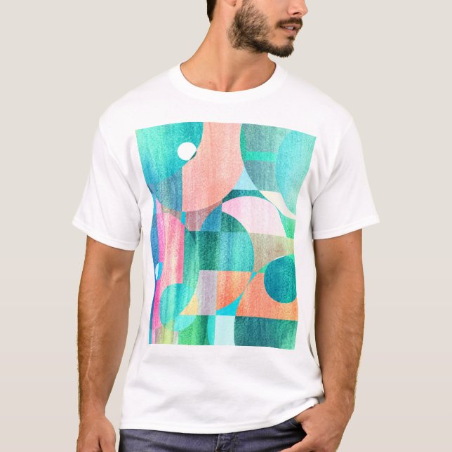 Camiseta Abstrato Geométrico Brito, Colorida (Frente)