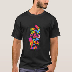Camiseta Abstrato Geométrico Colorida para o Design moderno