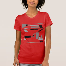 Camiseta Abstrato Geométrico de Cinza Negra, inspirado no M