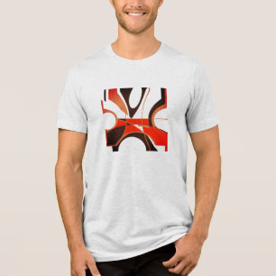 Camiseta Abstrato Geométrico de Olho Vermelho Brilhante Pre