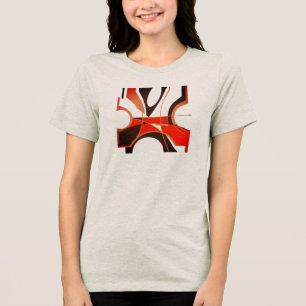 Camiseta Abstrato Geométrico de Olho Vermelho Brilhante Pre