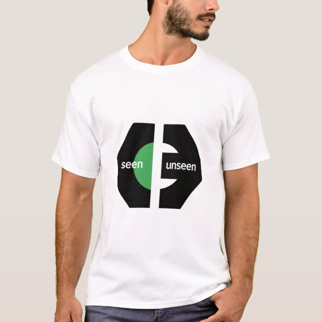 Camiseta Abstrato Geométrico de Vista e Invisível - Moderno (Frente)