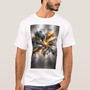 Camiseta Abstrato Geométrico Metálico Industrial
