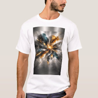 Camiseta Abstrato Geométrico Metálico Industrial