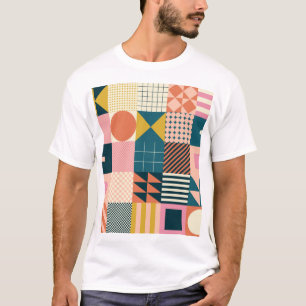 Camiseta Abstrato Geométrico Moderno: Design Colorida