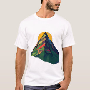 Camiseta Abstrato Geométrico Mountain Landscape