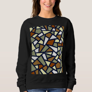 Camiseta Abstrato Geométrico preto - Cinza de café verde W