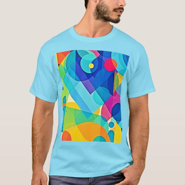 Camiseta Abstrato Geométrico Vibrante (Frente)