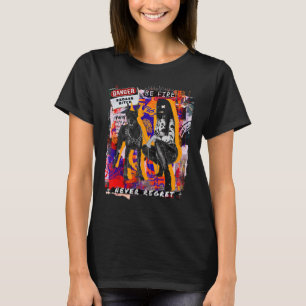 Camiseta Abstrato Girl Doberman Cities Style Collagen Rebel