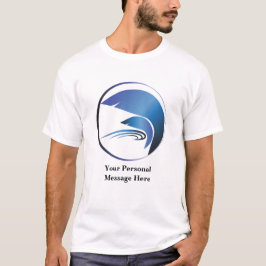 Camiseta abstrato grande e pequena de Shark Azul