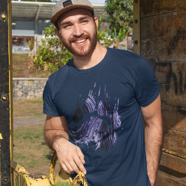 Camiseta Abstrato Grunge Blue Grizzar Paw Claw