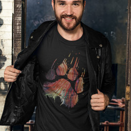 Camiseta Abstrato Grunge Multicolor Grizzar Paw Claw