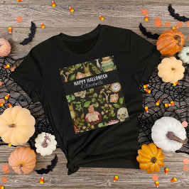 Camiseta Abstrato Halloween do Flor do Cogumelo da Planta d