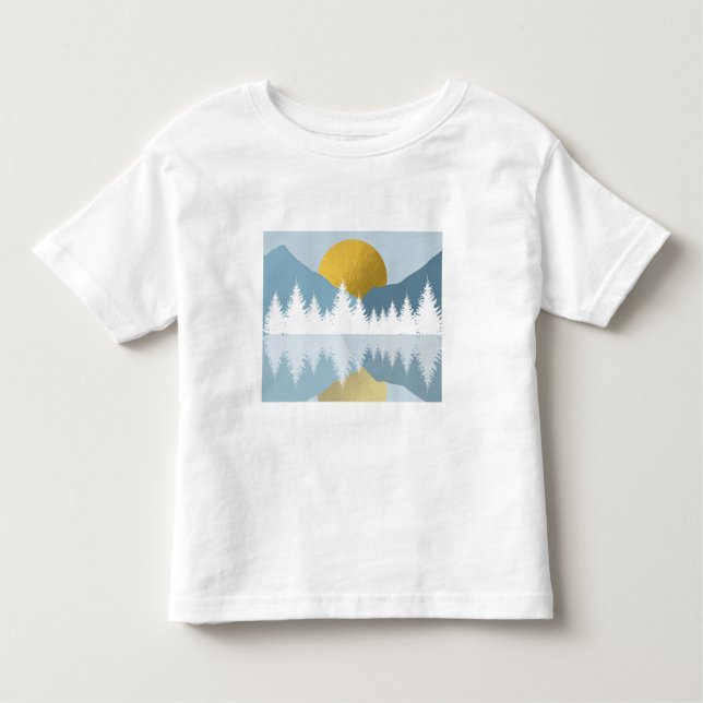 Camiseta Abstrato Landscape Ouro Winter Sunset Sunrise (Frente)