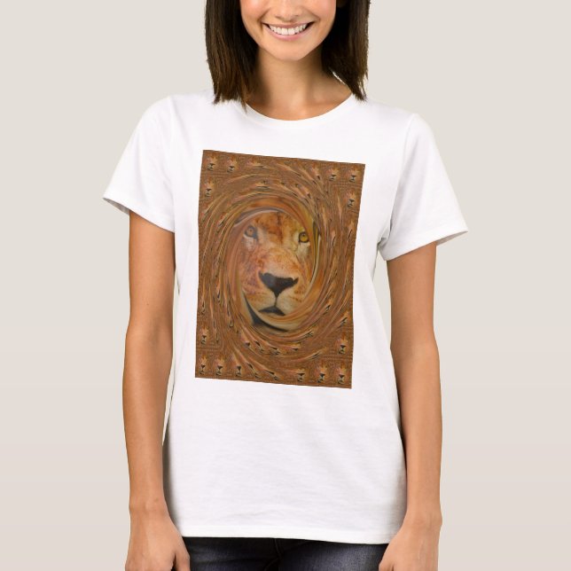 Camiseta Abstrato Lion Safari Art Impressão (Frente)