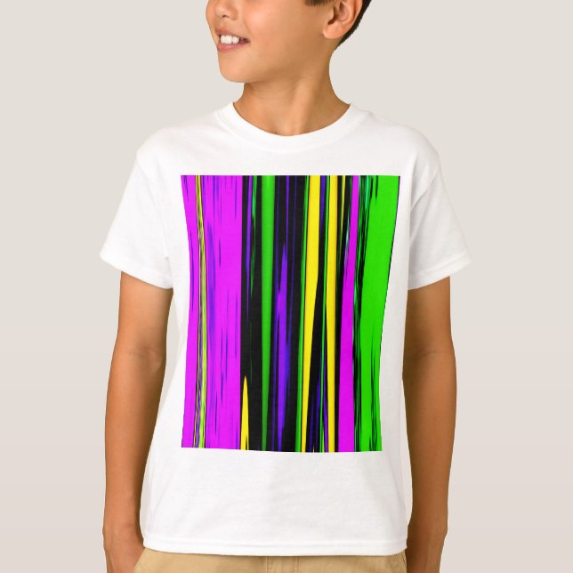 Camiseta Abstrato Mardi Gras Stripes (Frente)
