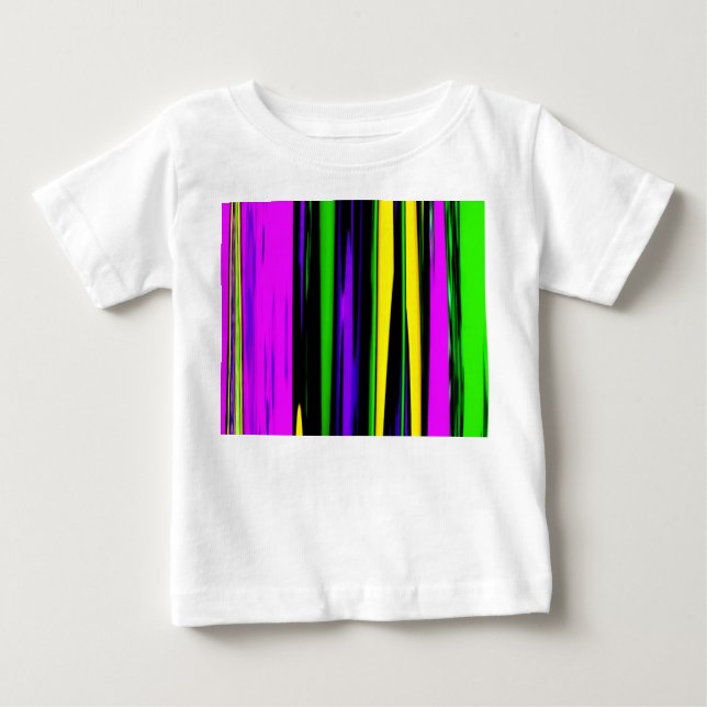 Camiseta Abstrato Mardi Gras Stripes (Frente)