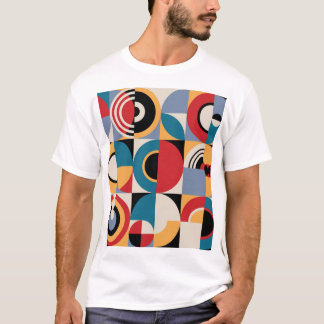 Camiseta Abstrato Memphis: Estilo de Vintagem Geométrico.