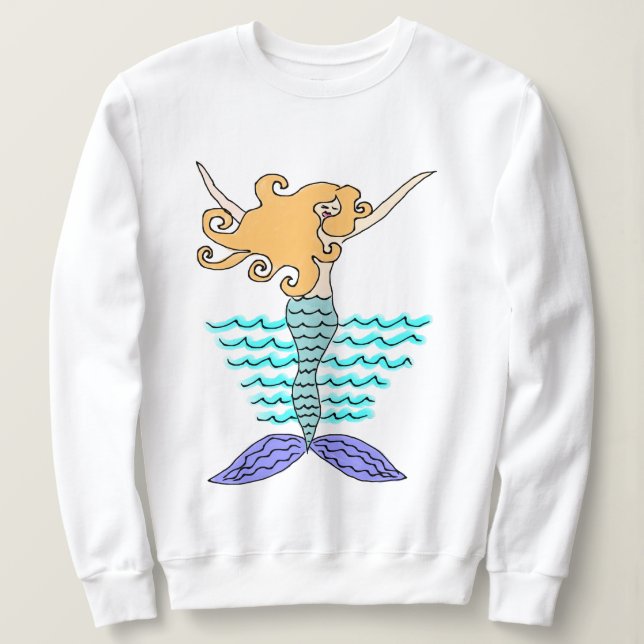 Camiseta Abstrato Mermaid Art para Vestir (Frente do Design)