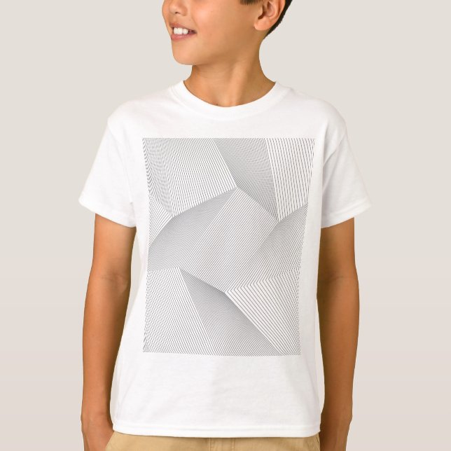 Camiseta Abstrato, moderno, simples, padrão dinâmico de lin (Frente)