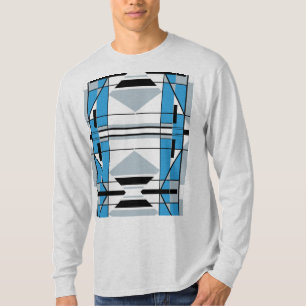 Camiseta Abstrato Mosaico de Cinza Negra de inspiração sudo