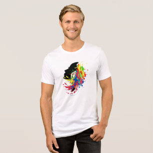Camiseta abstrato mulheres enfrentam