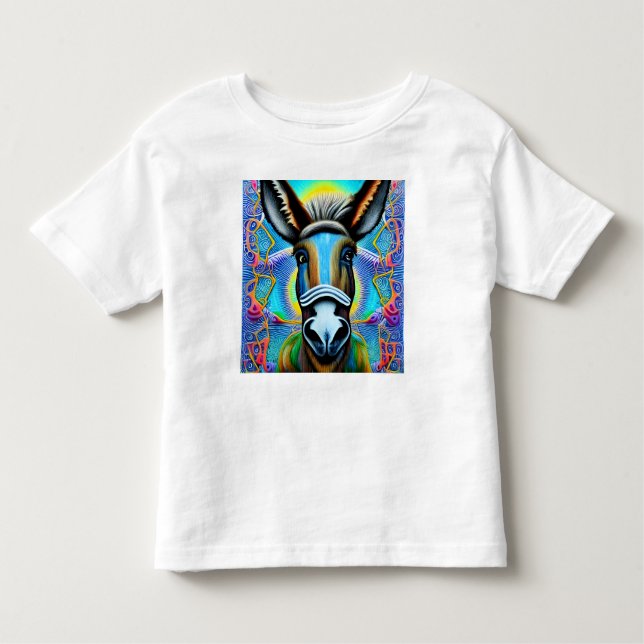 Camiseta Abstrato Multicolor Pequeno Macaco (Frente)