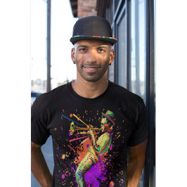 Camiseta Abstrato Musical Jogando Trompete