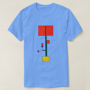 Camiseta Abstrato Novo impressão de arte ao estilo Mondrian
